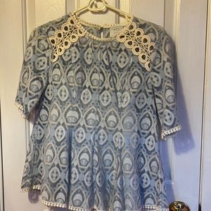 Anthropology shirt with shell underneath